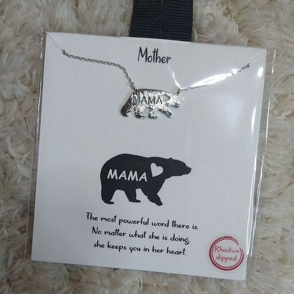 18K Gold Dipped Mama Bear Necklace - Picture 3 of 8